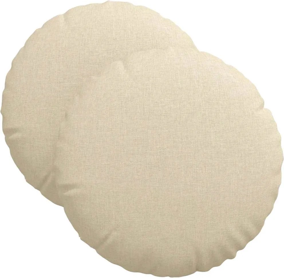 vidaXL Ülőpárnák 2 pcs Krém Ø40 x 13 cm szövet