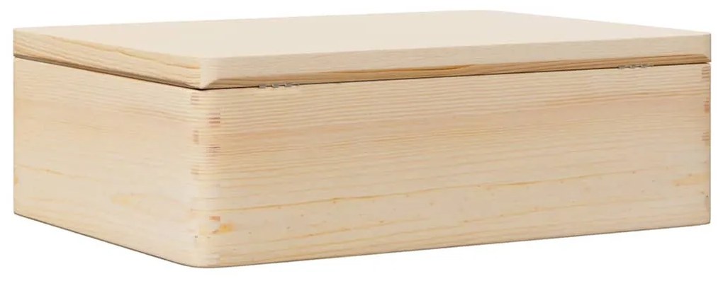 Fa doboz fedővel 40x30x13 cm tömör fa fenyő