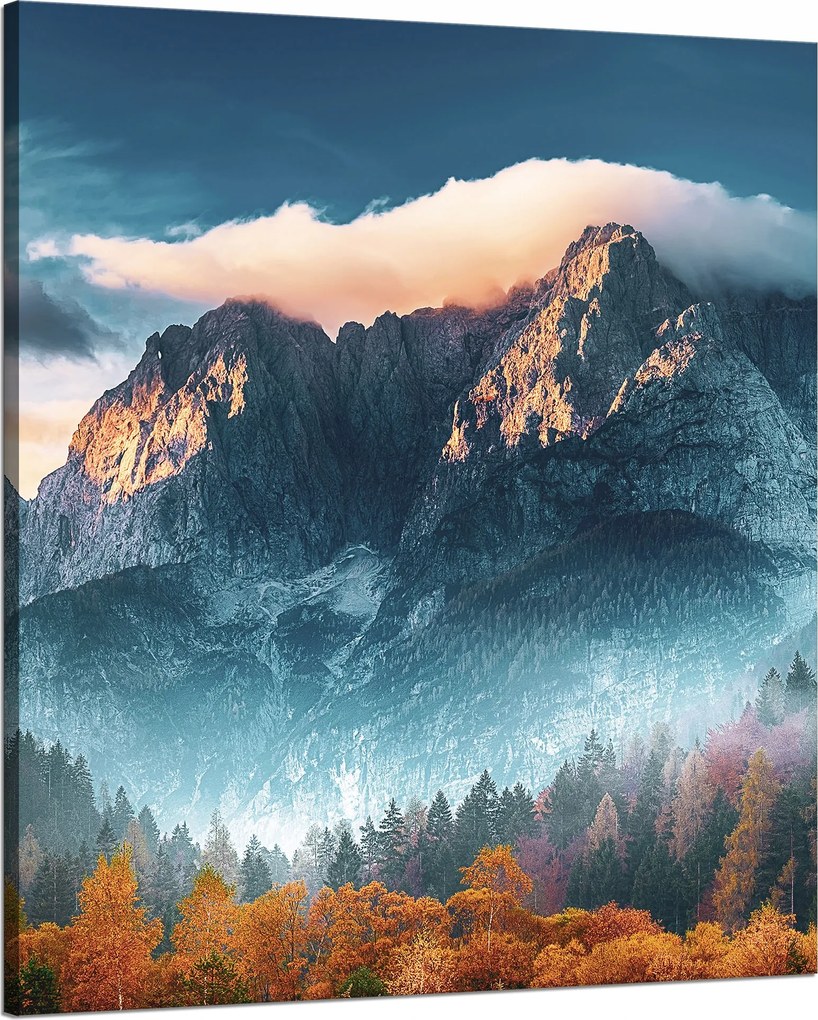 Vászonkép Hegyek Ég Erdő Természet 80x100 cm Ajándéknak is tökéletes