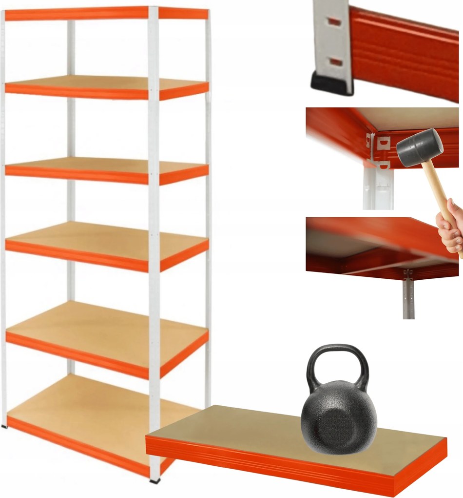 Tárolószekrény fém állvány Helios 213x110x30cm 6Px175kg 300EZER Komb