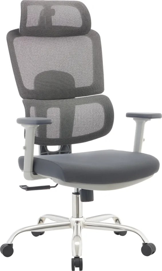 Irodai szék, szürke/króm, teherbírás 150 kg, BYRON