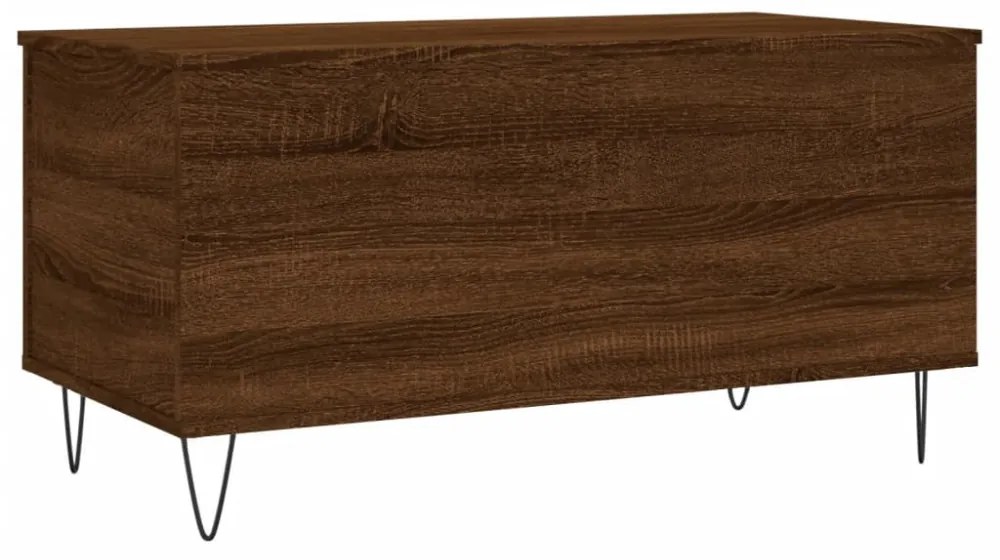 barna tölgyszínű szerelt fa dohányzóasztal 90x44,5x45 cm