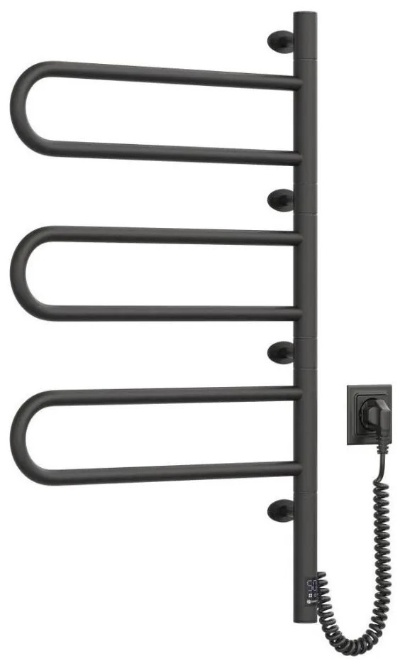 Elektromos forgatható törölközőszárító FOUETTE 185W/230V 81,8 cm IP44 fekete