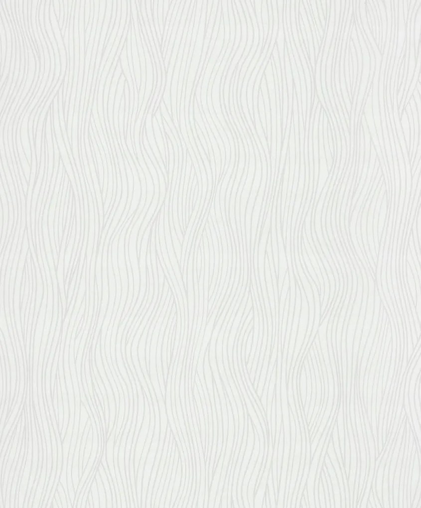 Vinyl tapéta fehér színben, függőleges hullámmintával – flizelin