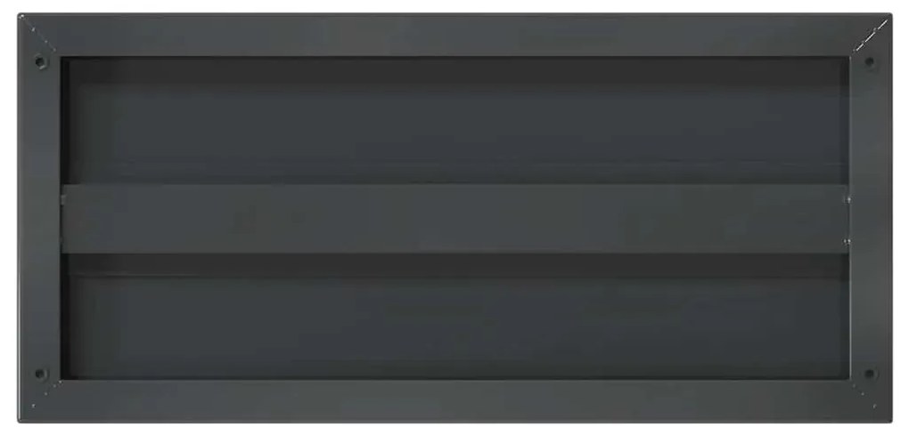 2 db fekete rozsdamentes acél fali polc 50 x 23,5 x 3 cm