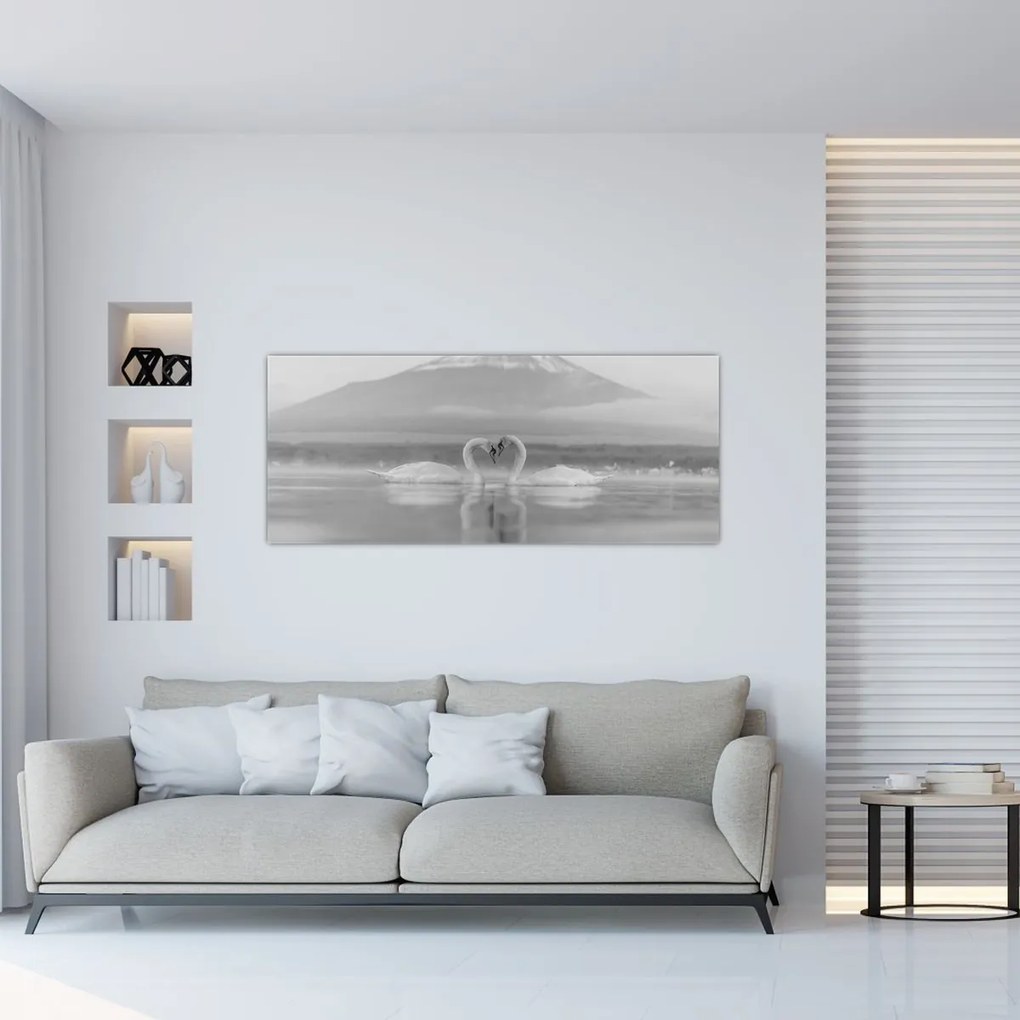 Kép - Szerelmes hattyúk (120x50 cm)