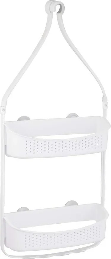 Matt fehér függő műanyag fürdőszobai polc Vesper – douceur d'intérieur