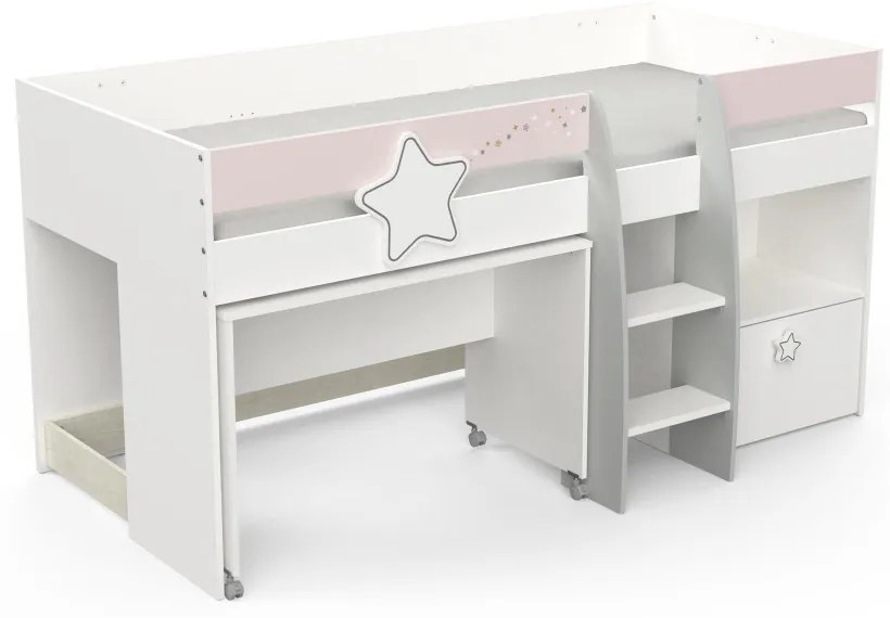 Elmo kombinált ágy 90x200 cm Pink N