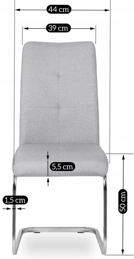 Szánkótalpas Étkezőszék Szürke Színben. SCOT