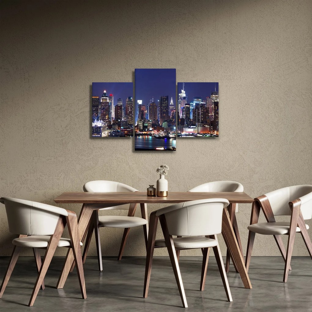 Kép - New York-i felhőkarcolók megvilágítva (90x60 cm)