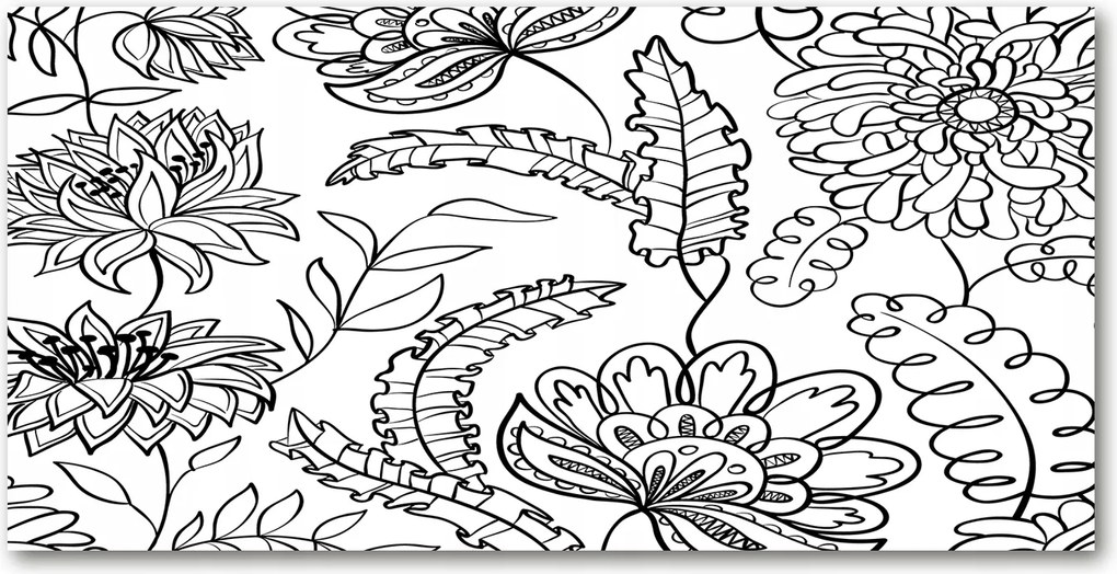 Konyhai panel Virágos mintás 140x70 cm Ragasztó