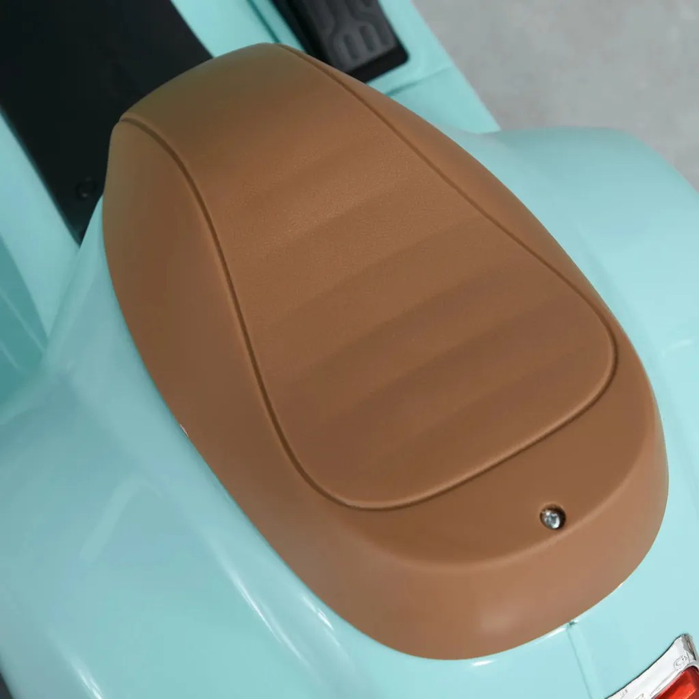 HOMCOM Elektromos gyerekmotor vespa, LED fénnyel, hanggal, 18-36 hónapos korú, türkiz