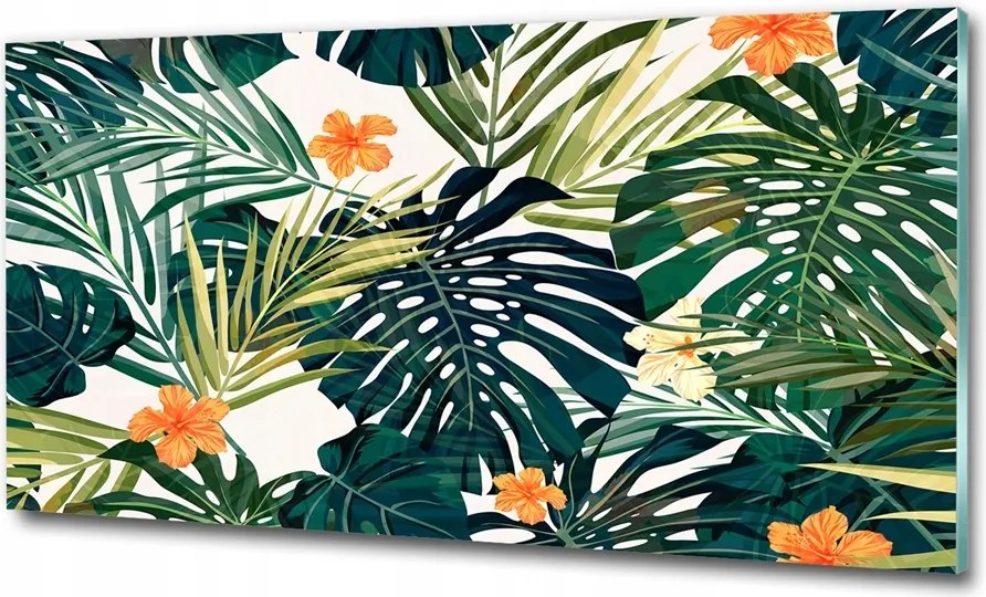 Fotó üvegkép Trópusi virágok 100x70