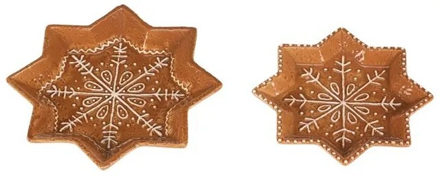 Dekoratív mézeskalács tálca szett, 2 db, kerámia