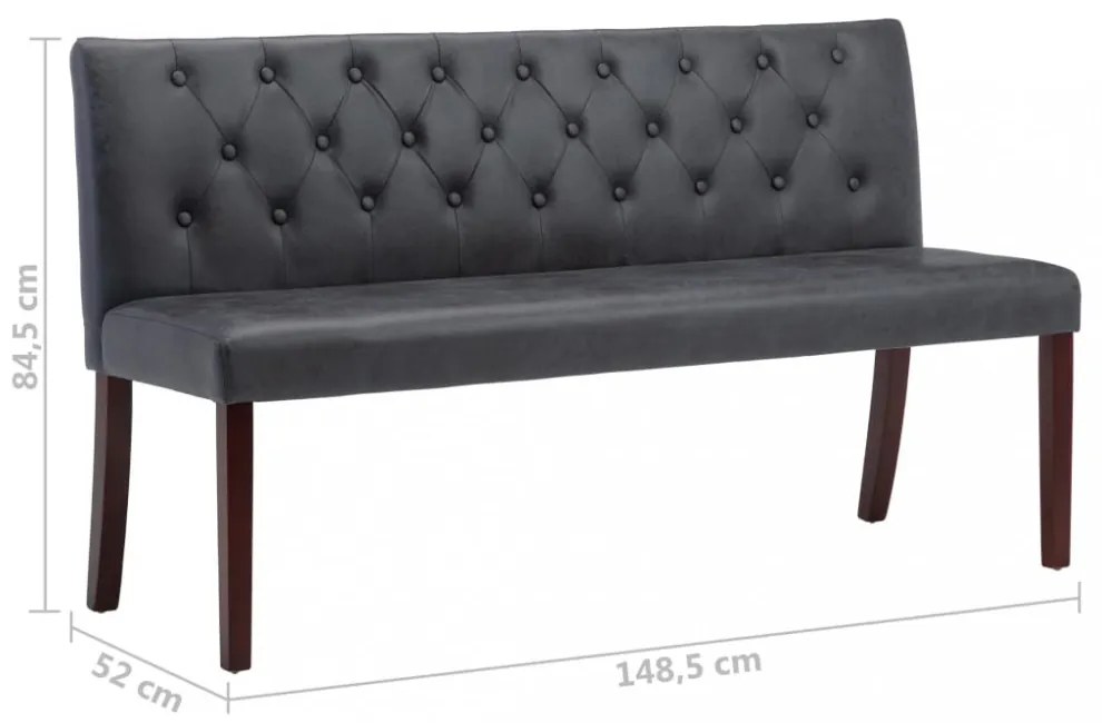 szürke művelúr pad 148,5 cm