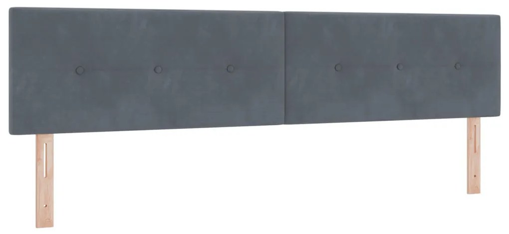 Boxspring Ágy Mattal Sötétszürke 200x200 cm Bársonyos