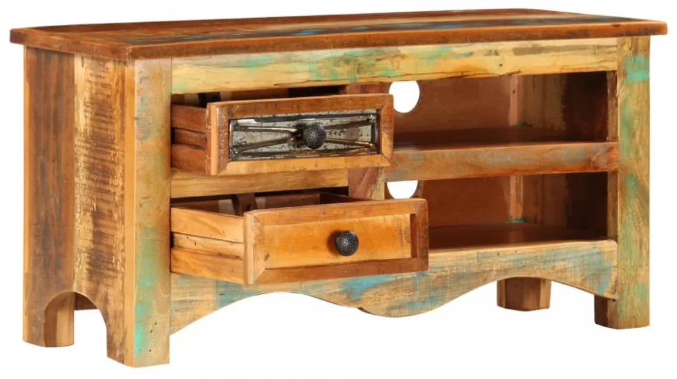 tömör újrahasznosított fa TV-szekrény 80 x 30 x 40 cm