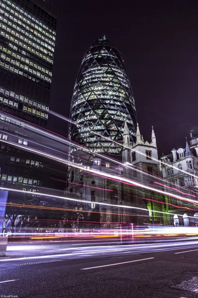 Poszter 20x30cm Kilátás Londonra éjszaka, Assaf Frank