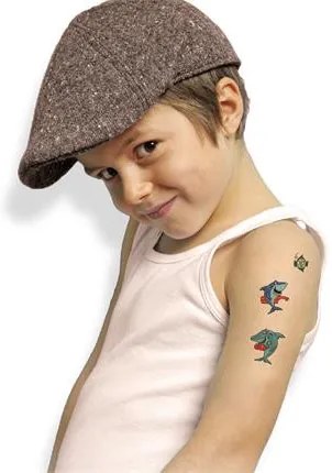 Matrica, tetoválás, 1 ív, 76x120 mm, AVERY ZWECKFORM, Z-Design No.56770, cápák (AY56770)