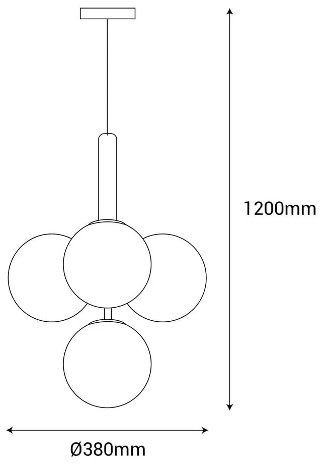 Musa aranyszínű függőlámpa, magasság 120 cm - SULION