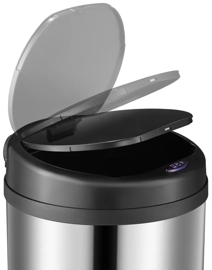 Deuba Érintésmentes hulladékgyűjtő USB-vel 50 L - ezüst