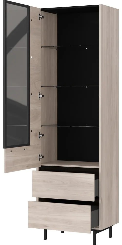 Tálalószekrény tölgyfa dekorral 64x206 cm Cantoria - Germania