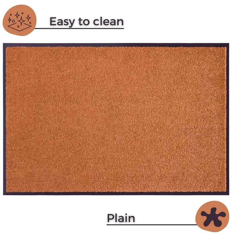 Wash &amp; Clean narancssárga lábtörlő, 39 x 58 cm - Hanse Home