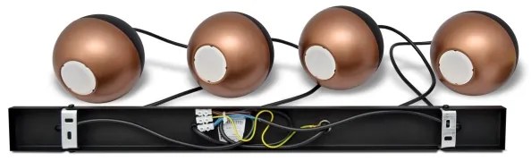 LED Csillár zsinóron MIDWAY 4xGU10/4,8W/230V fekete/réz