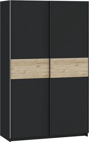 BERNO ruhásszekrény, 120 cm | Antracit + hickory tölgy