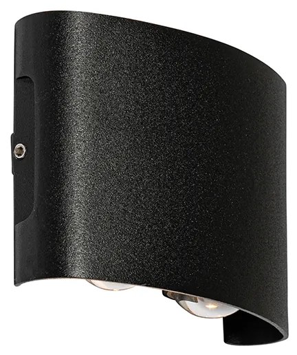 Kültéri fali lámpa fekete LED-del 4-lámpás IP54 - Silly