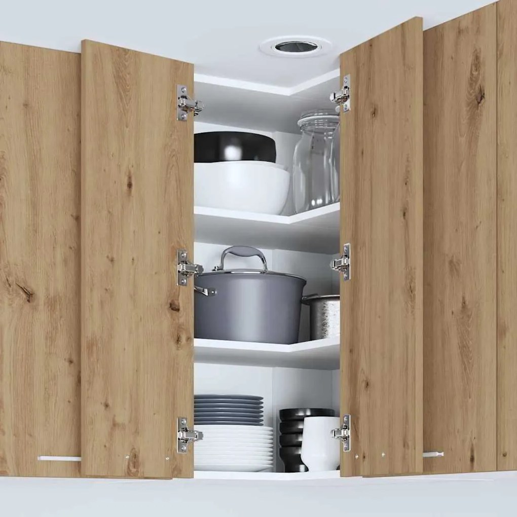 Függő szekrény Riga Artisan tölgy és fehér 57 x 57 x 80 cm