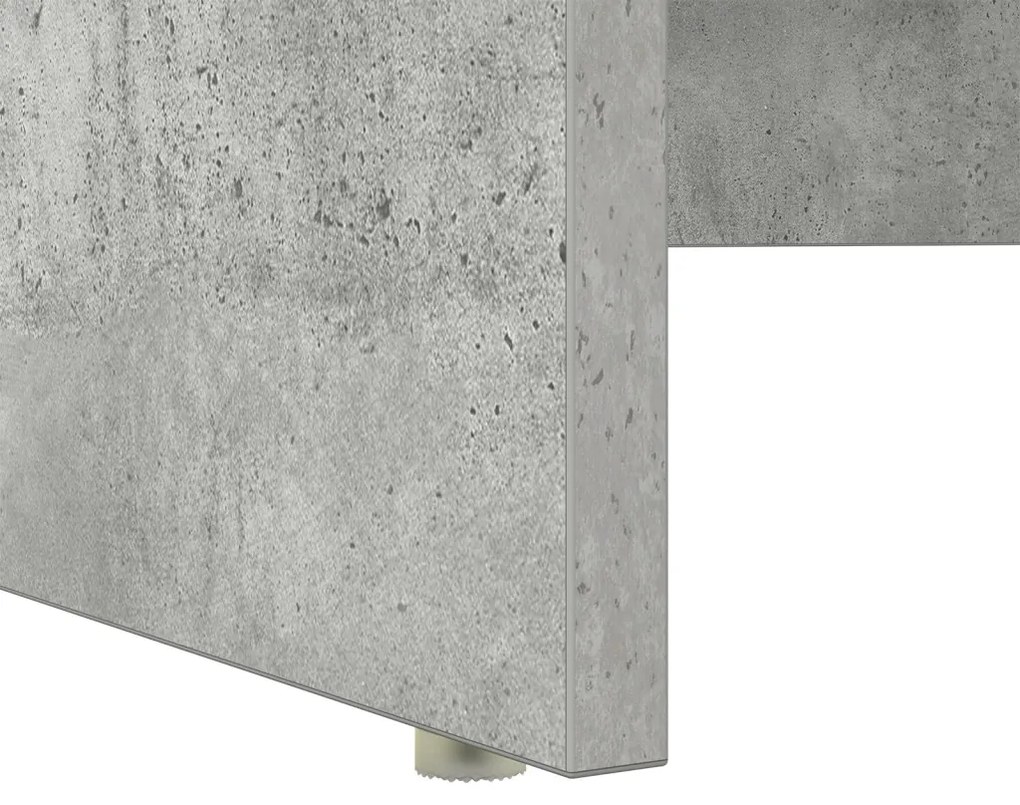 Tárolós Asztal Beton Szürke 120.5x44x88.5 cm Mérnöki Fa