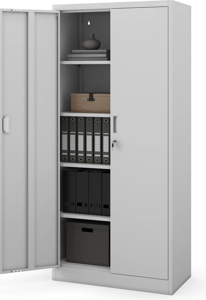 Irodai iratszekrény 4 polccal, szürke, 1750x800x400 mm: JAN
