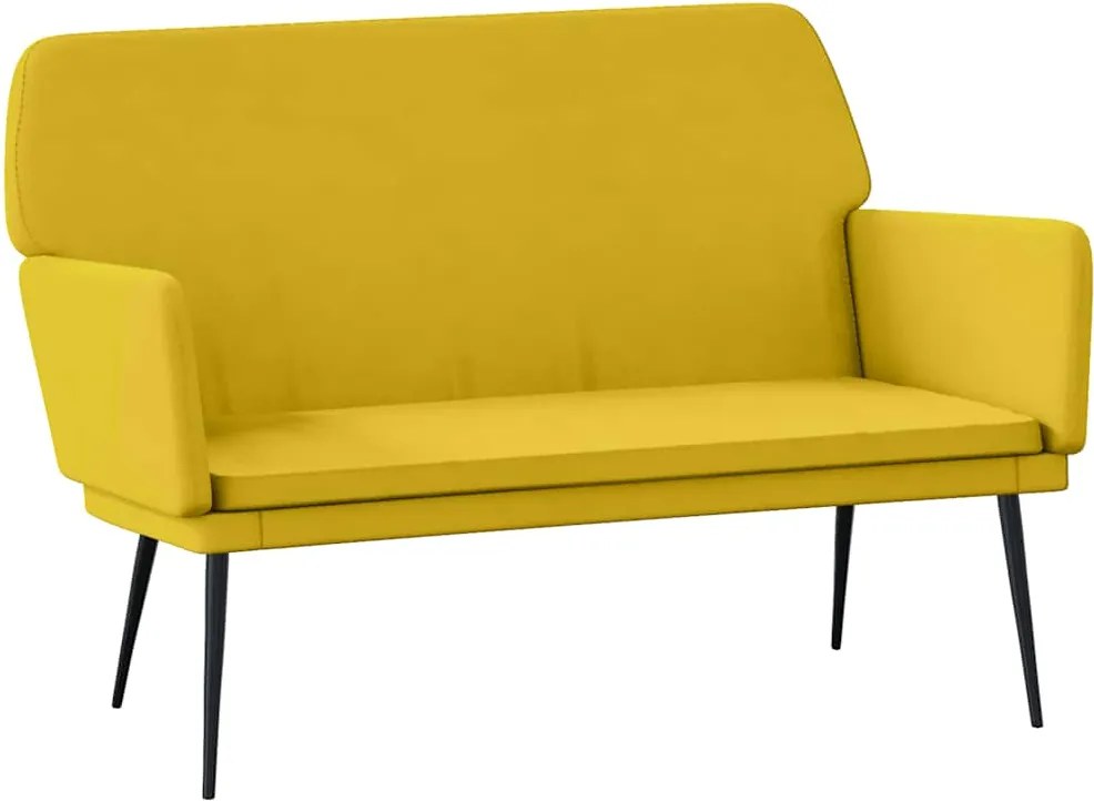 vidaXL sárga bársonypad 108x79x79 cm