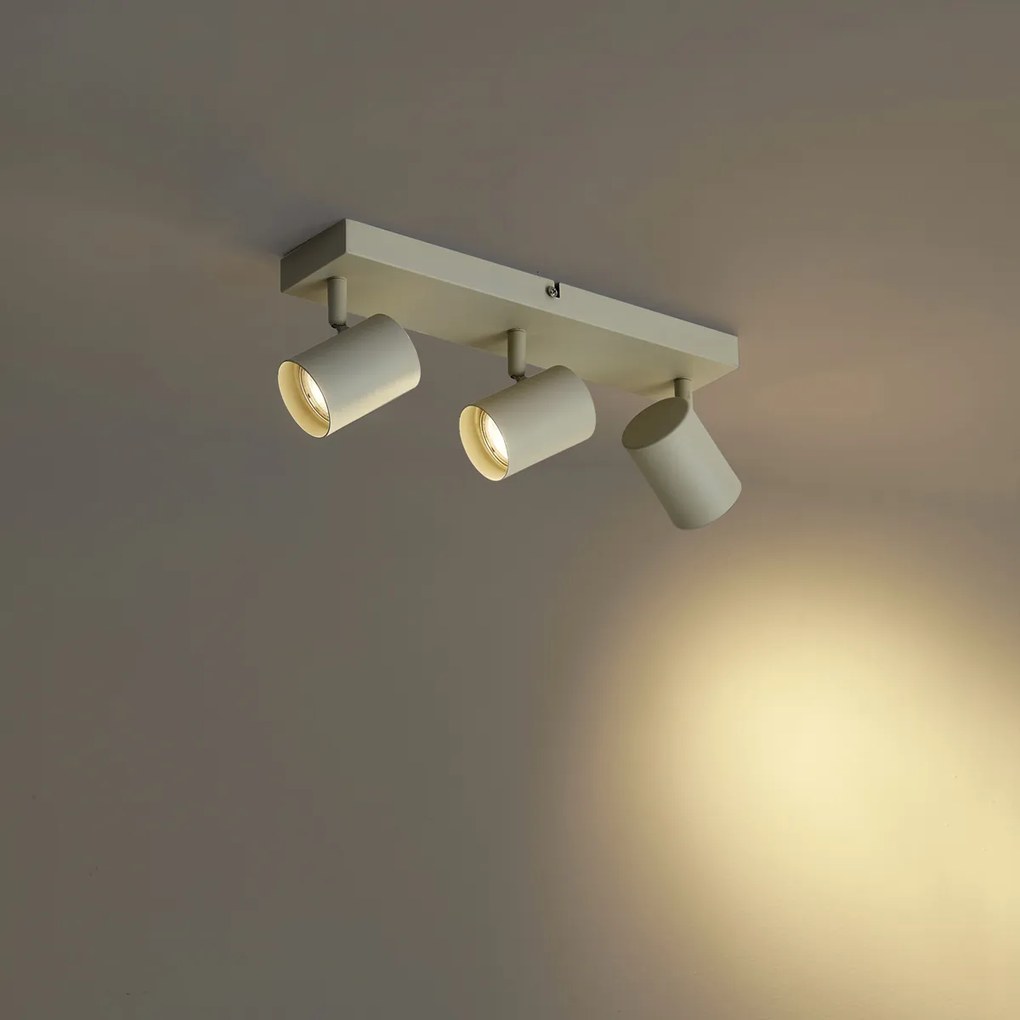 Modern mennyezeti spotlámpa bézs színben, 3 lámpás, állítható - Jeana