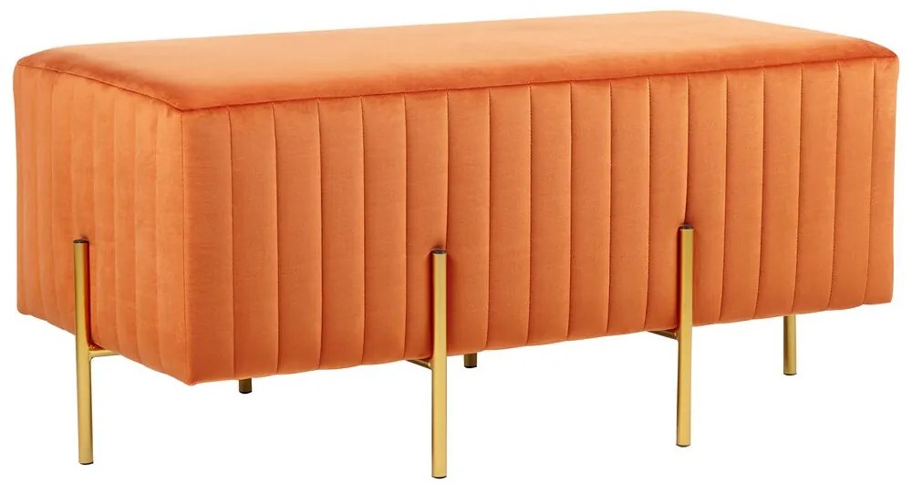 Narancssárga bársony ülőpad 89 x 45 cm DAYTON Beliani
