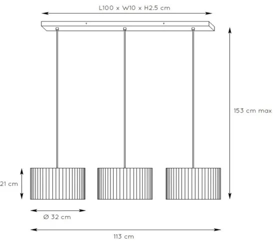Lucide 03429/03/30 - Csillár zsinóron MAGIUS 3xE27/40W/230V bambusz