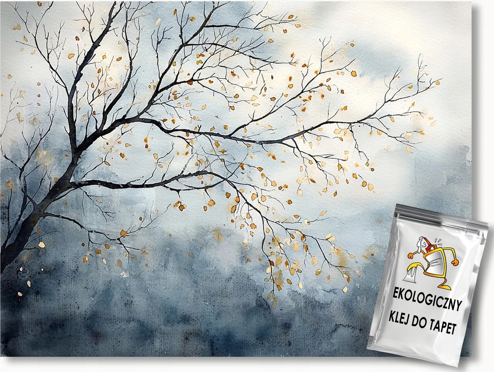 Fotótapéta Flizelina Akvarell Fa Levelek Ősz Felhők 250x175 ragasztó