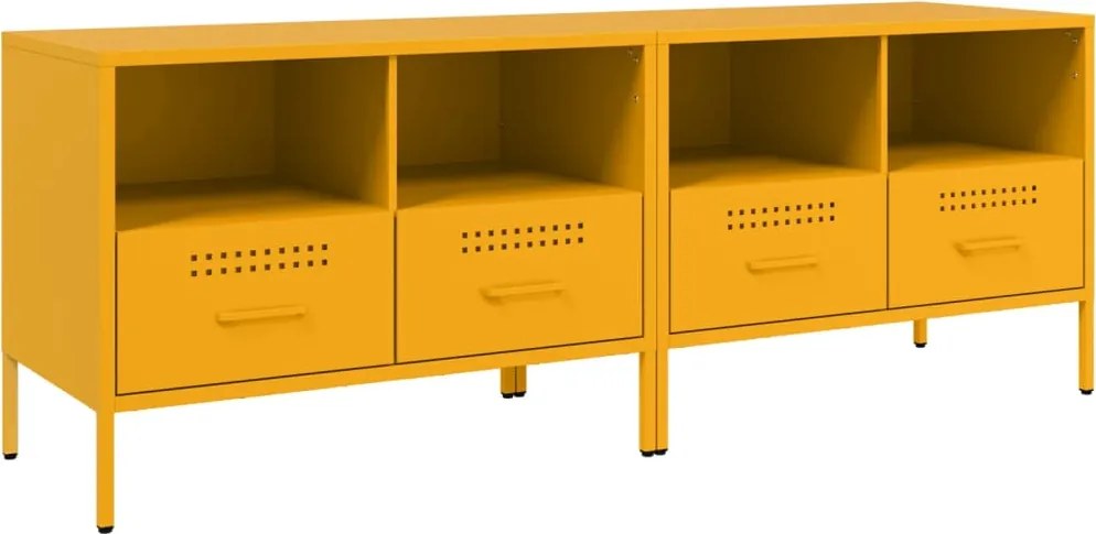 vidaXL 2 db mustársárga acél TV-szekrény 68 x 39 x 50,5 cm