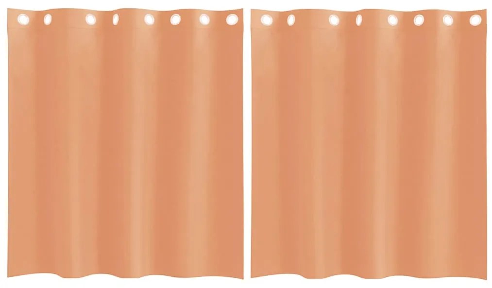 2 db terrakotta színű voile fátyolfüggönyök rojtokkal