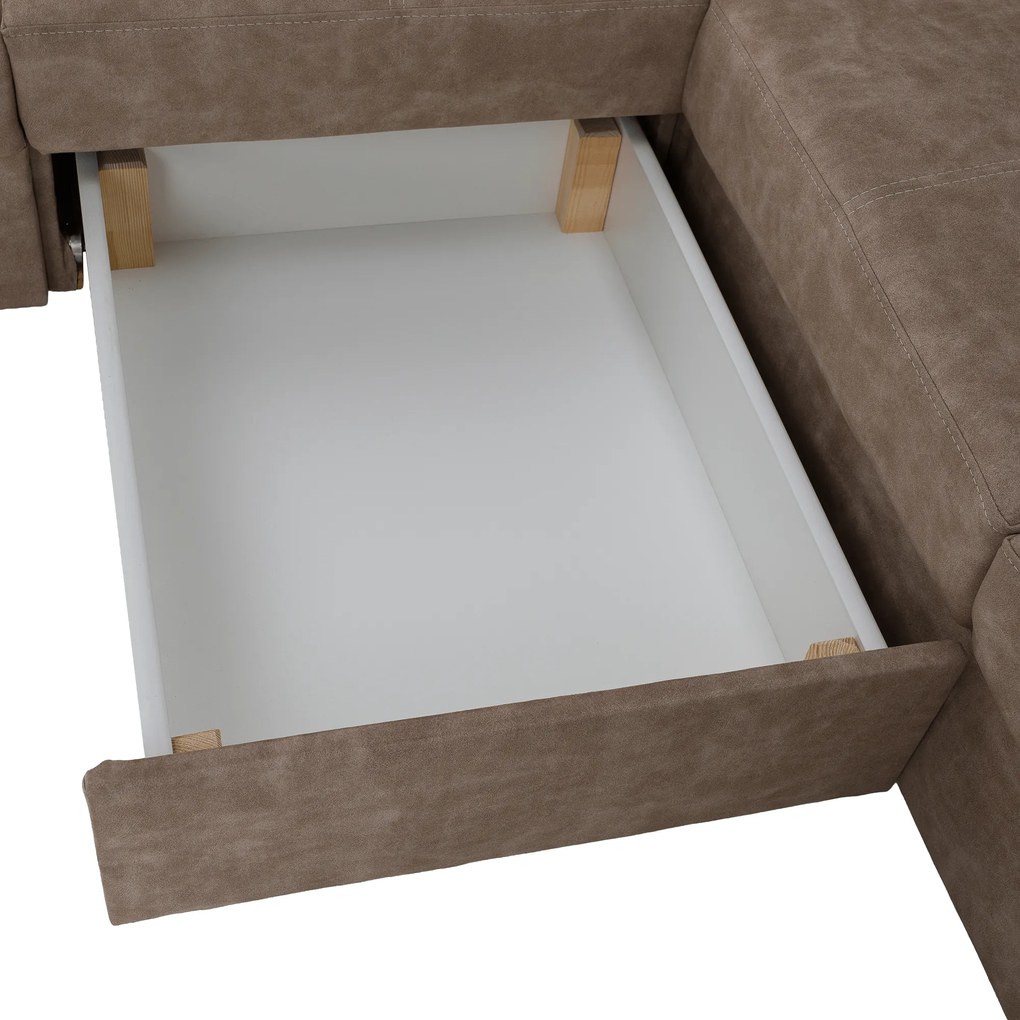 Ülőgarnitúra, bézs, balos, MALAGA BIG