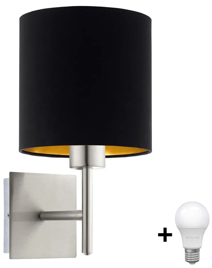 Eglo Eglo - LED Fali lámpa TUNJA 1xE27/60W/230V matt króm/fekete EG32507E