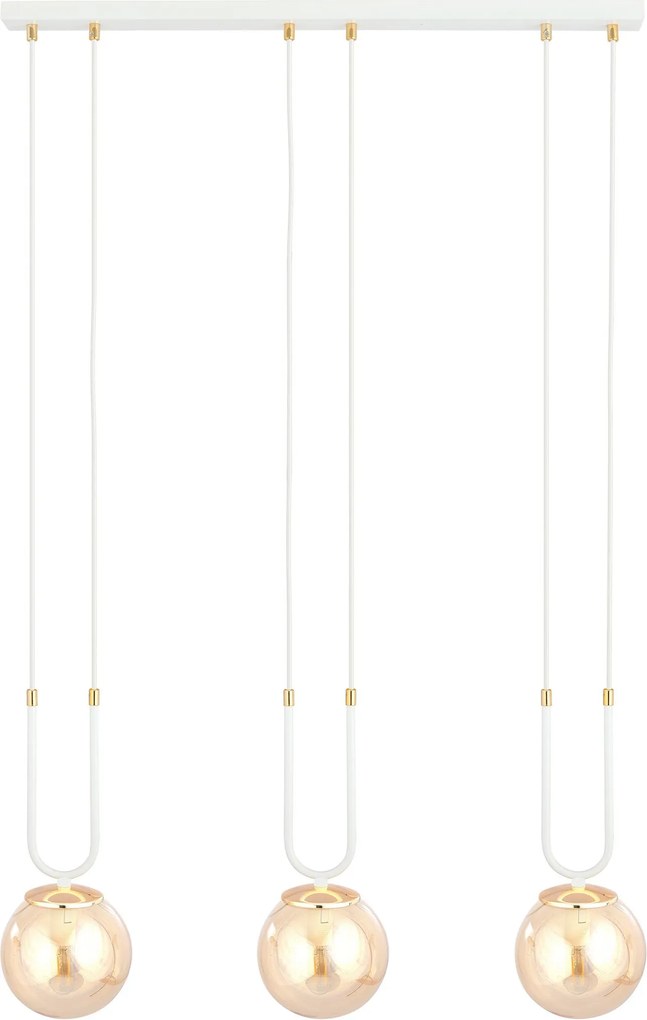 Emibig modern függeszték glam fehér mézédes emi1117/3