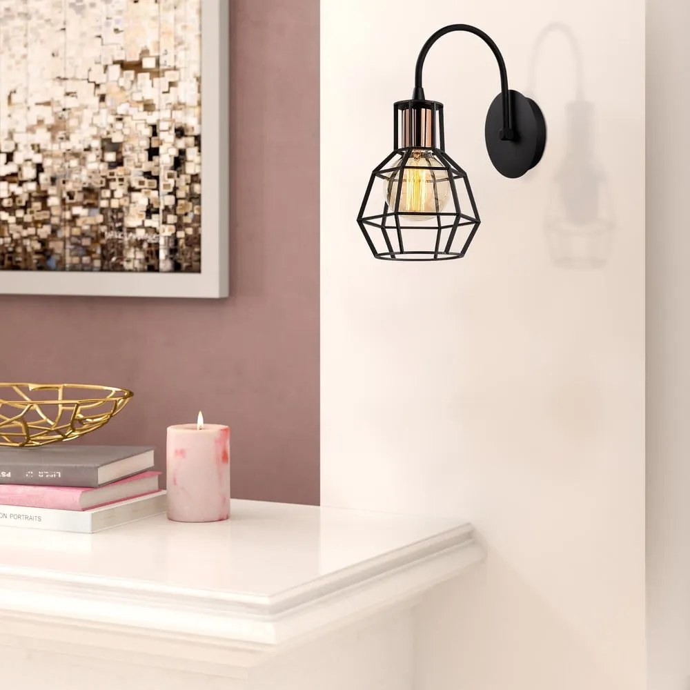 Fekete-bronzszínű fali lámpa ø 17 cm Kapadokya – Opviq lights