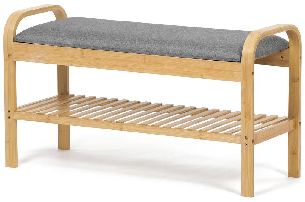 Autronic DR-N1016 GREY2 cipőtartó zsámollyal, 91 x 51 x 34 cm