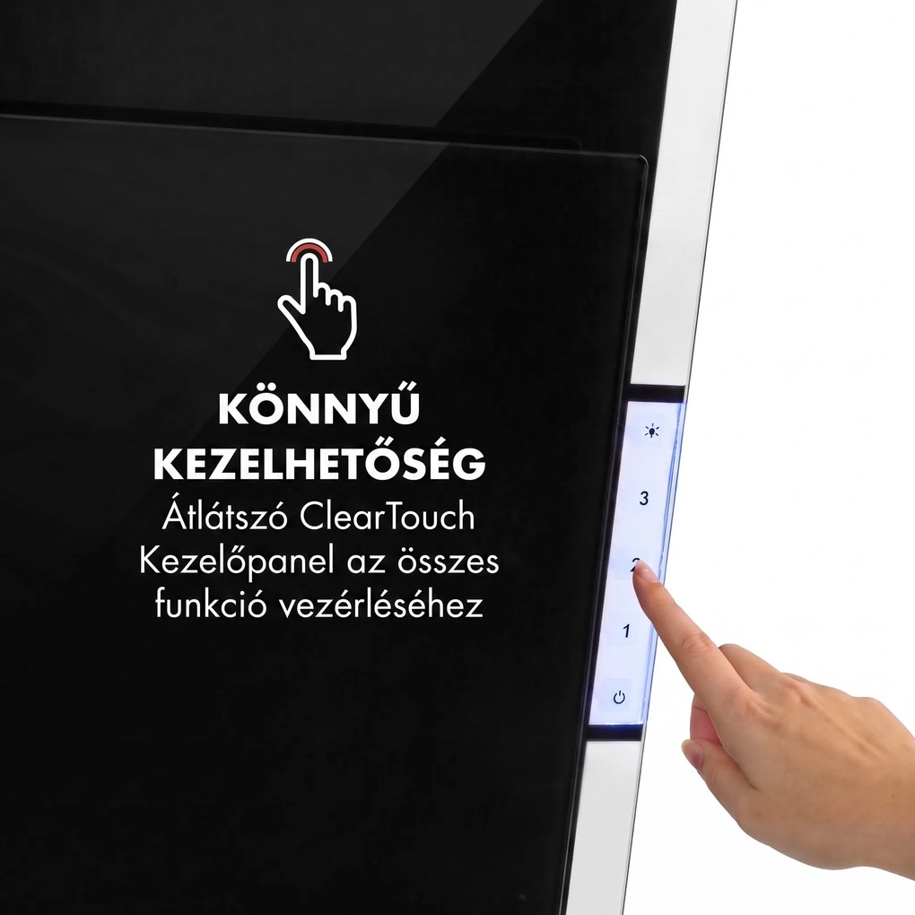 Klarstein Mirage 60, páraelszívó, 60 cm, 550 m³/ó, érintésvezérlés, fekete