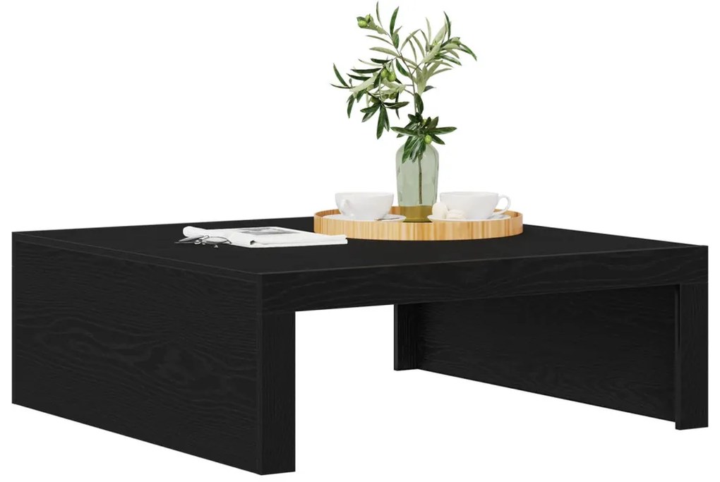 Fekete Tölgy Kávézóasztal - 100 x 100 x 35 cm, Minőségi Mérnöki Fából készült