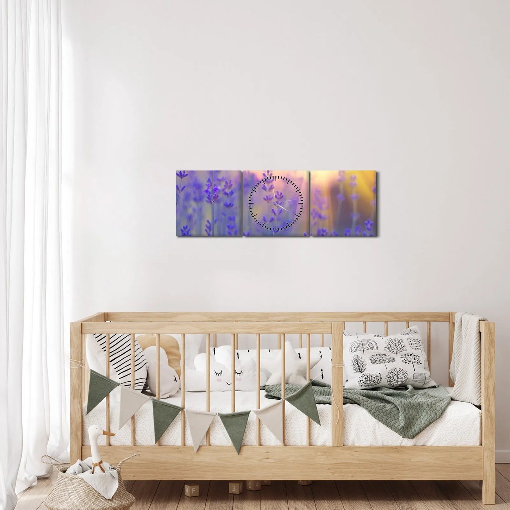 Kép - Levendula (órával) (90x30 cm)