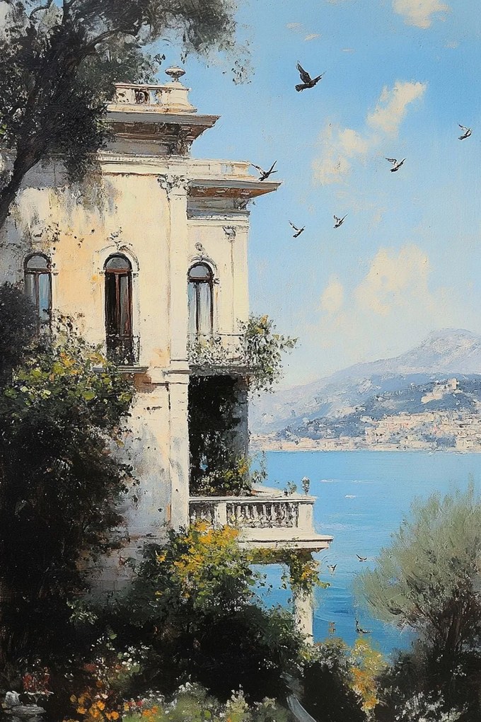 Vászonkép Canvas Építészet Olaszország Amalfi Villa Tenger Terasz 40x60