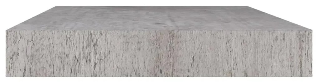 2 db betonszürke MDF lebegő fali polc 40 x 23 x 3,8 cm